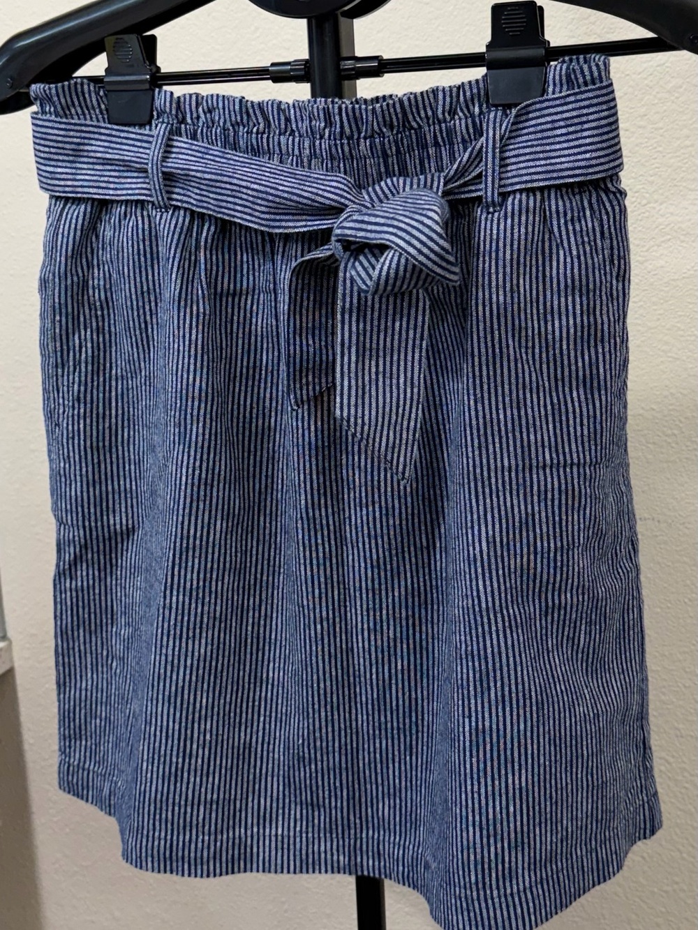 J.Crew Striped Linen Cotton Paperbag Waist Mini Skirt | Coastal Resortwear | XS